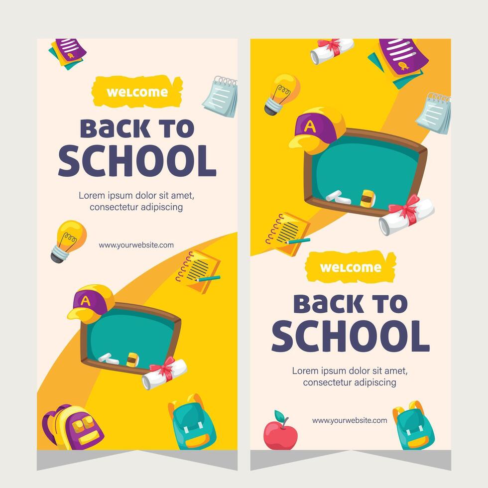 Vertical banner or stories social media template about education vector