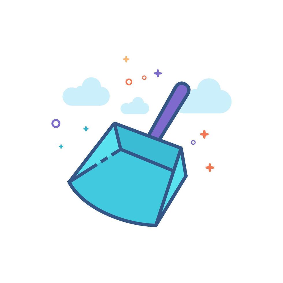 Dustpan icon flat color style vector illustration