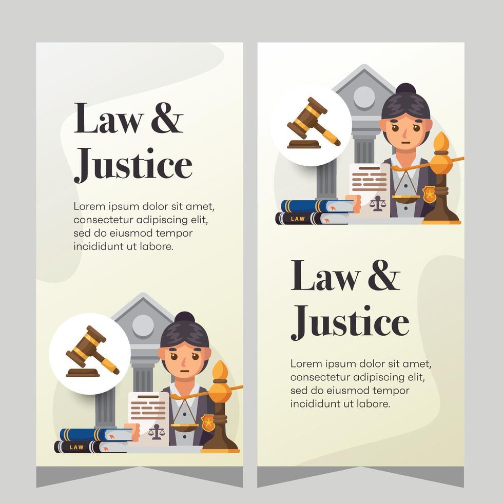 Law firm vertical banner design. Premium banner template vector