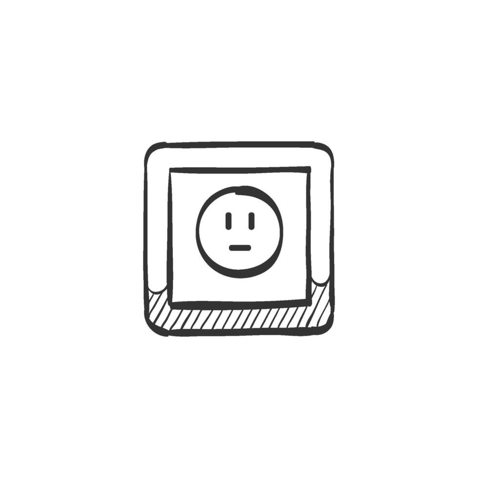 Hand drawn sketch icon protected electric outlet vector