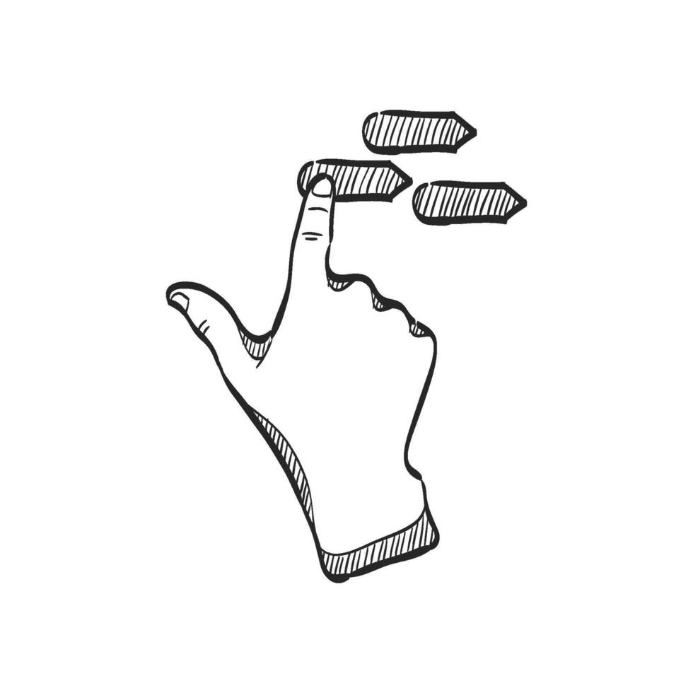Hand drawn sketch icon touchpad gesture vector