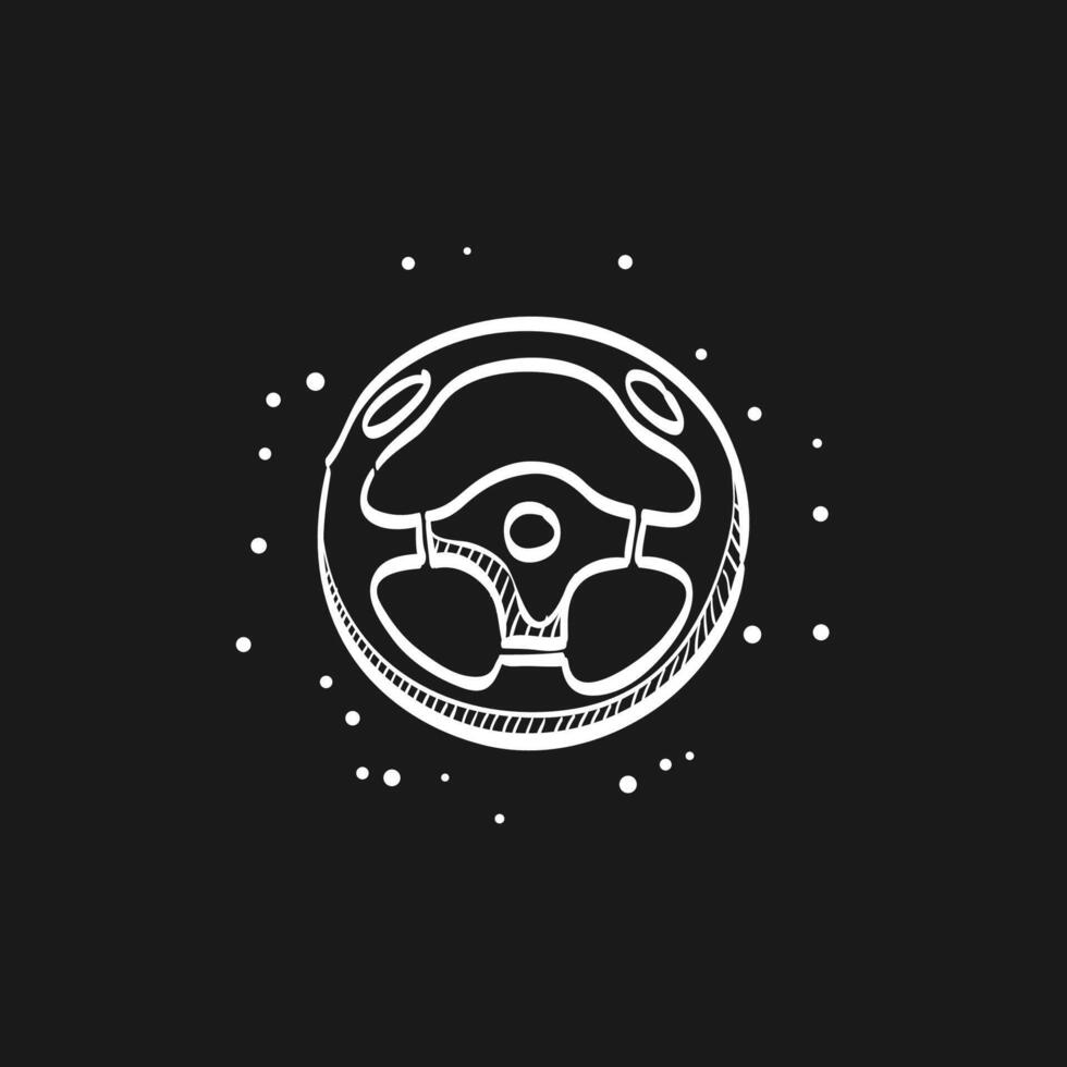 Steering wheel doodle sketch illustration vector