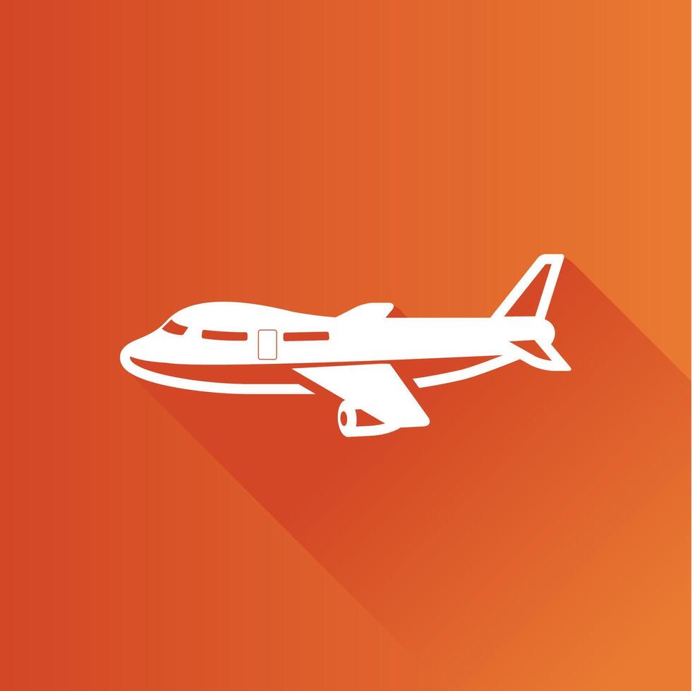 avión plano color icono largo sombra vector ilustración