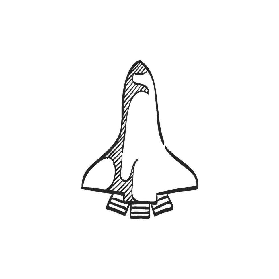 Hand drawn sketch icon space shuttle vector