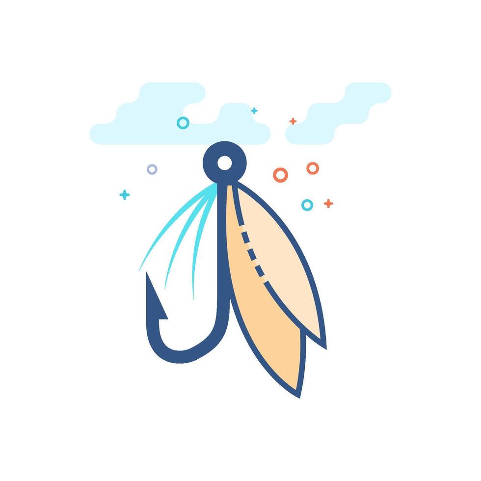 Fishing lure icon flat color style vector illustration