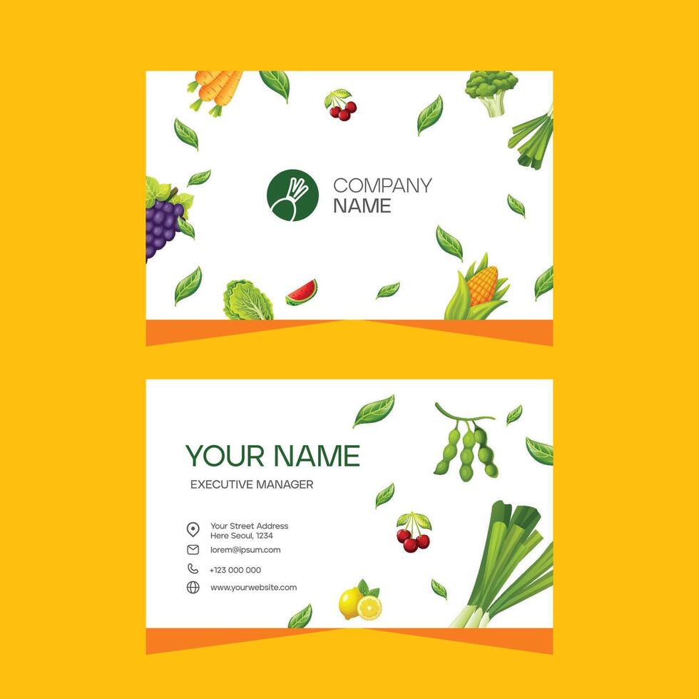 vegetal y Fruta negocio tarjeta modelo diseño vector
