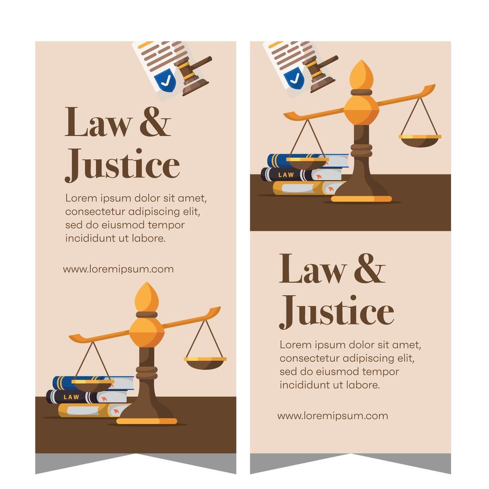 Law and justice template banner vertical. Premium banner template vector