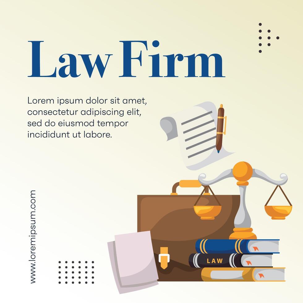 Law firm social media post design or law and justice template design vector