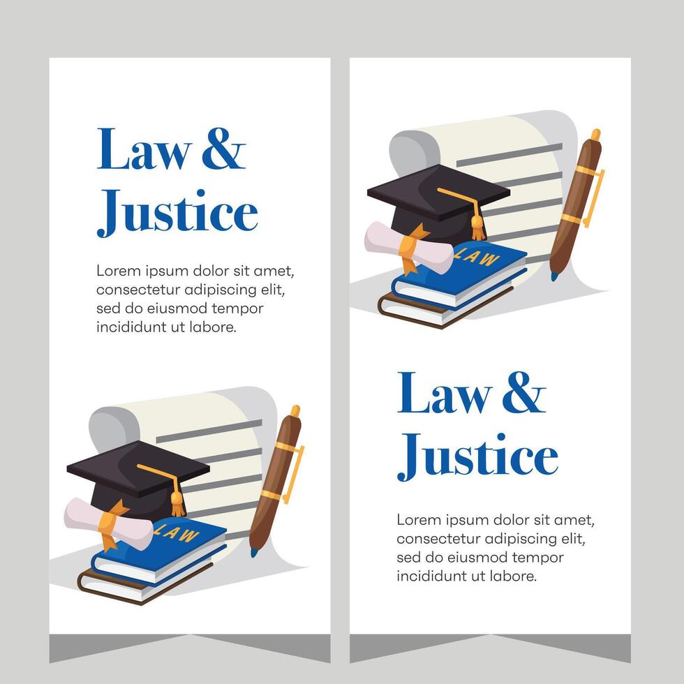 Law firm vertical banner design. Premium banner template vector