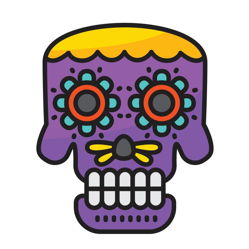 Skull icon with concept day of death. Vector design