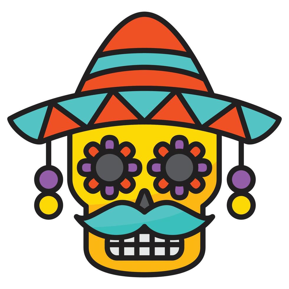 Skull icon with concept day of death. Vector design