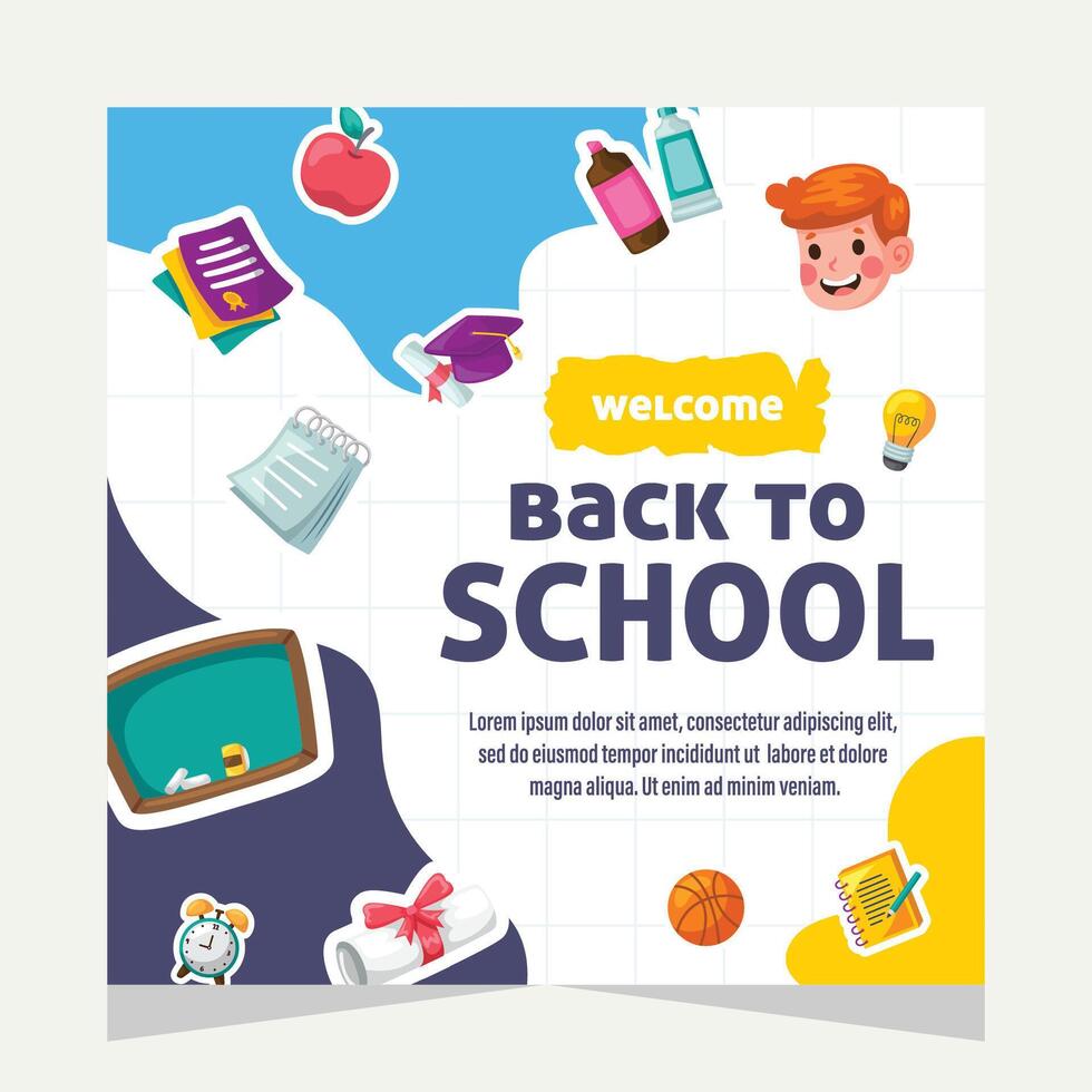 Template social media post about education vector