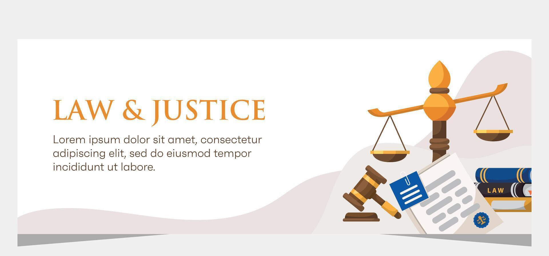 Law and justice template banner design. Premium banner template vector