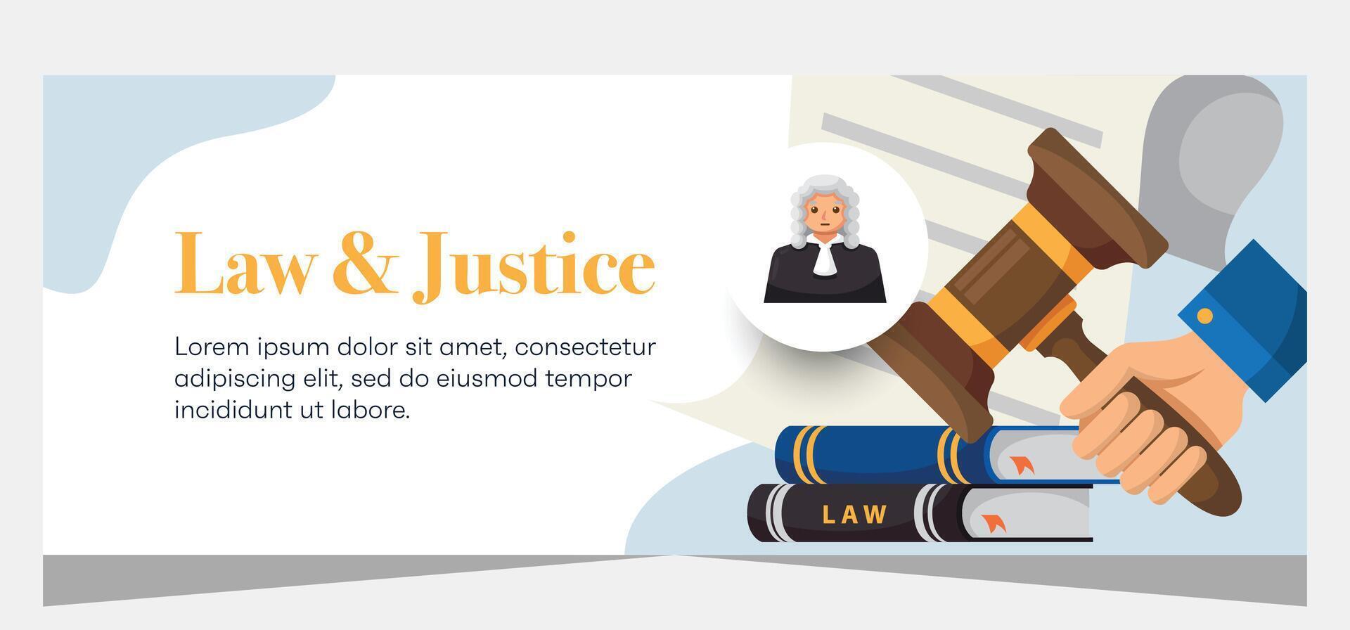 Horizontal law firm banner template design. Premium banner template vector