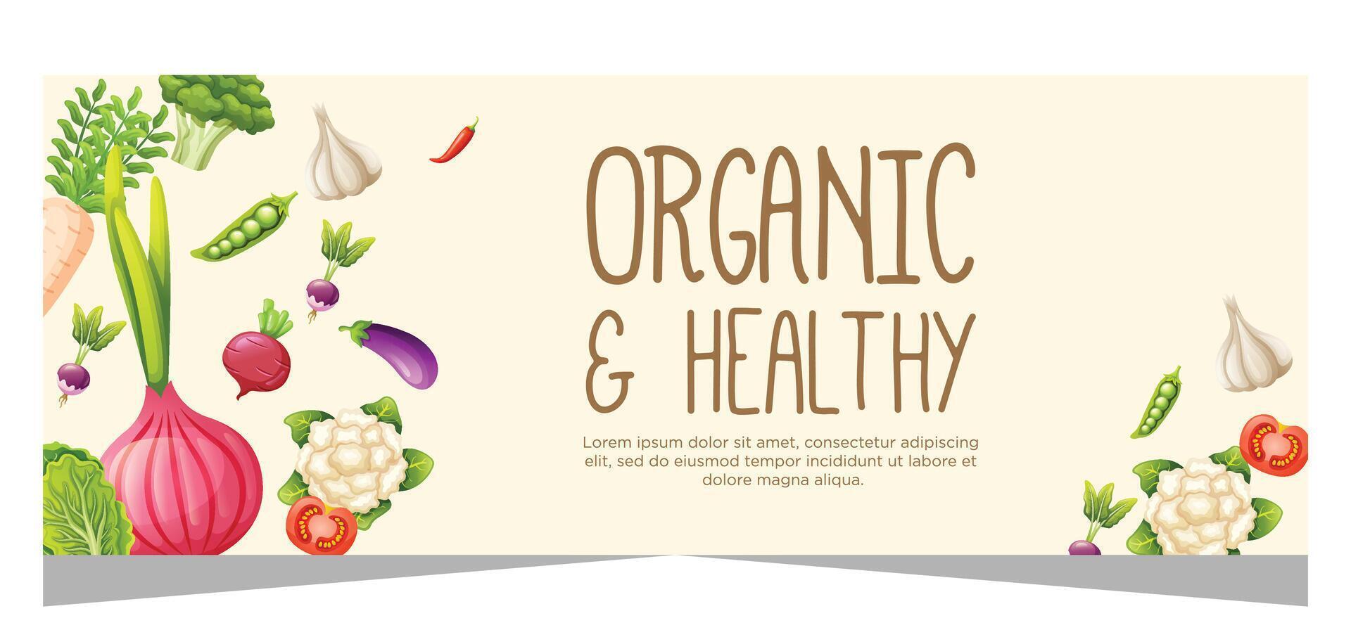 Vegetarian food banner template design vector