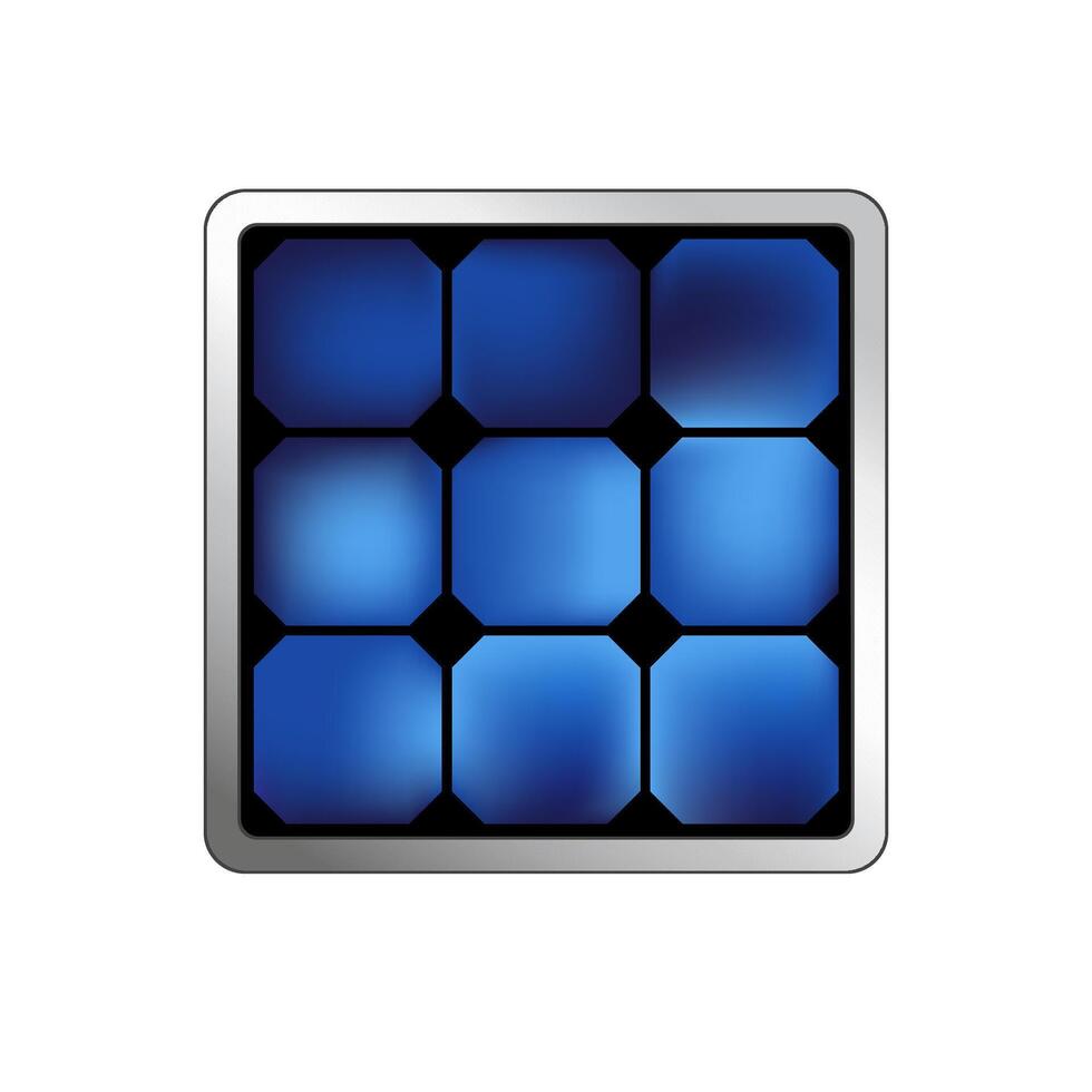 Solar cells panel icon in color. Renewable energy vector