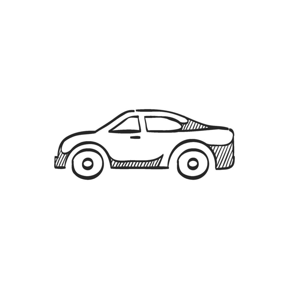 Hand drawn sketch icon car sedan vector