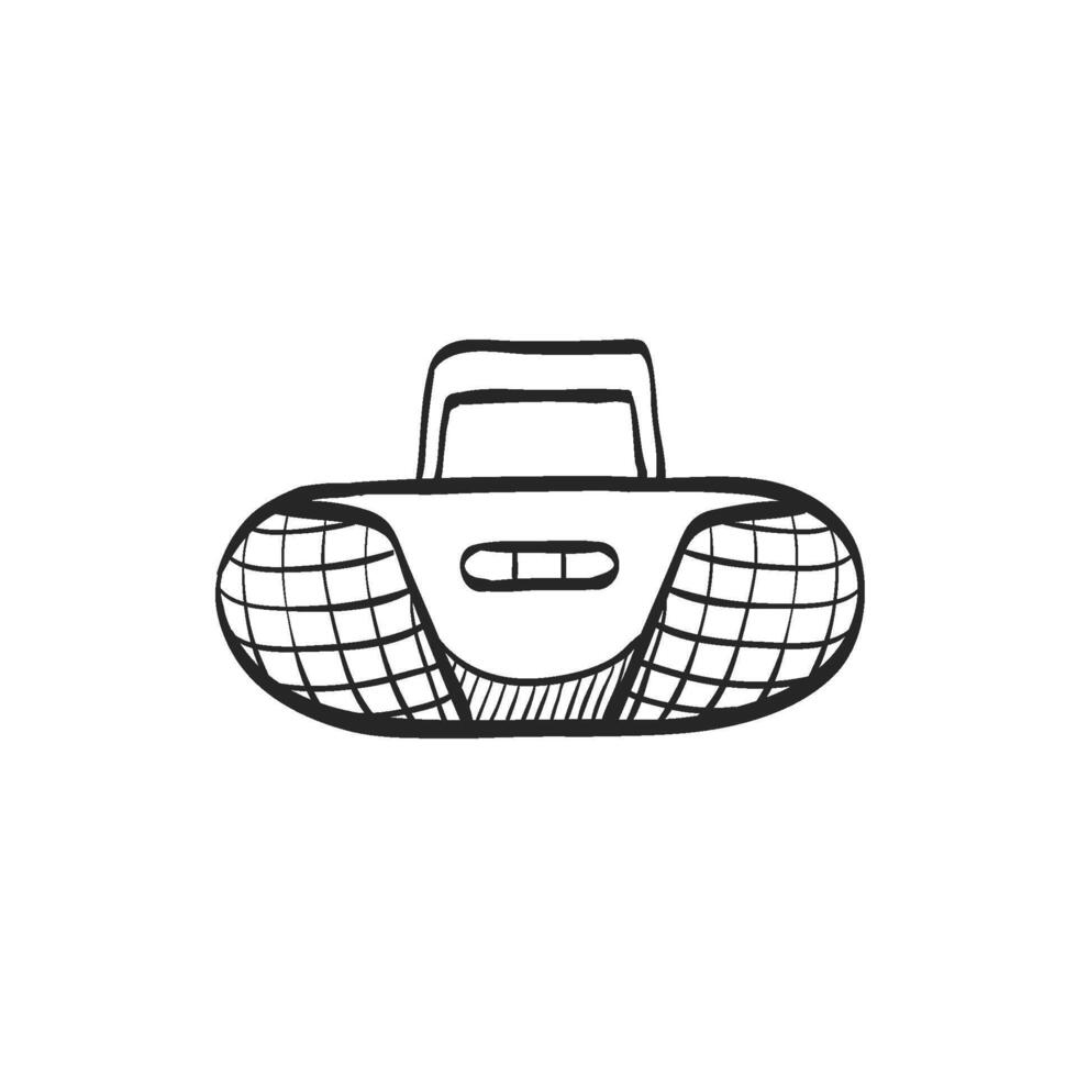 Hand drawn sketch icon tape player vector