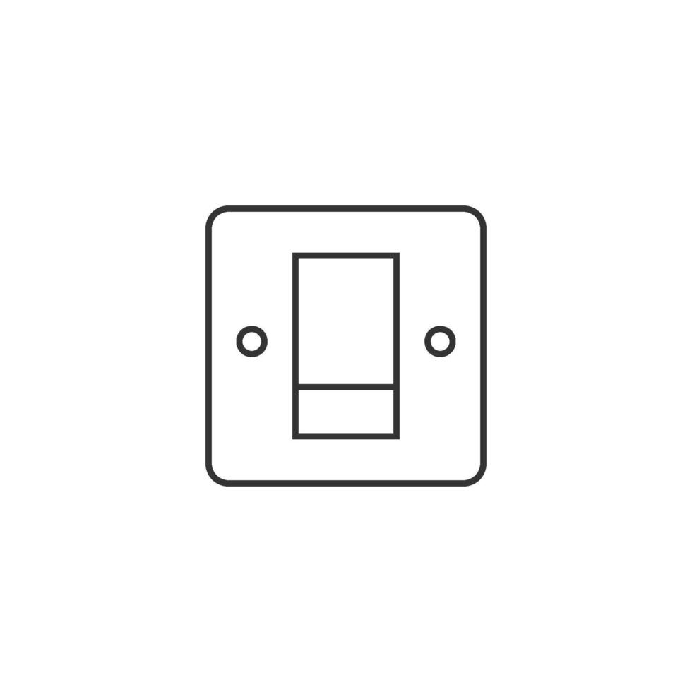 Electric switch icon in thin outline style vector