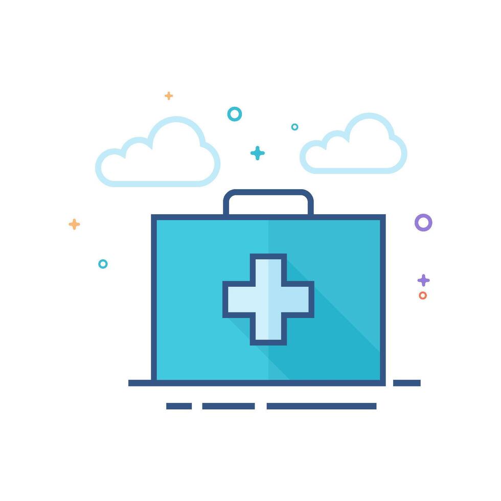 Medical case icon flat color style vector illustration