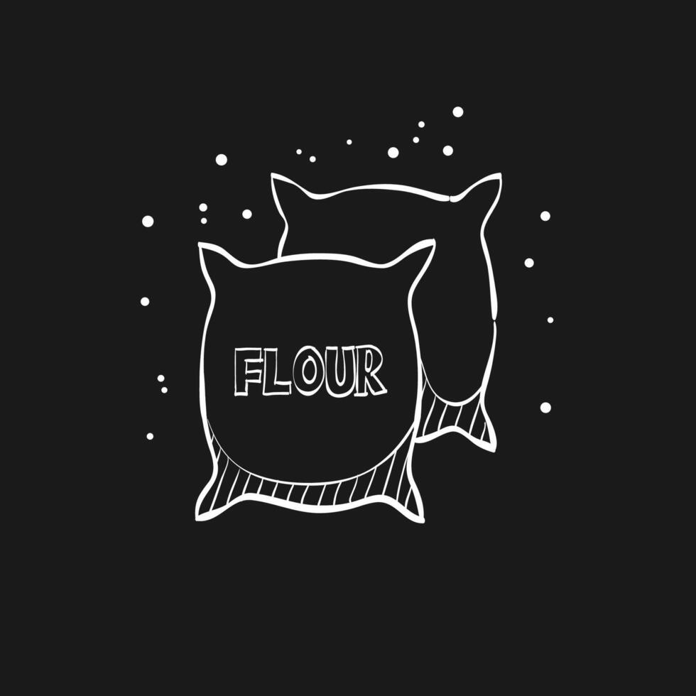 Flour sack doodle sketch illustration vector