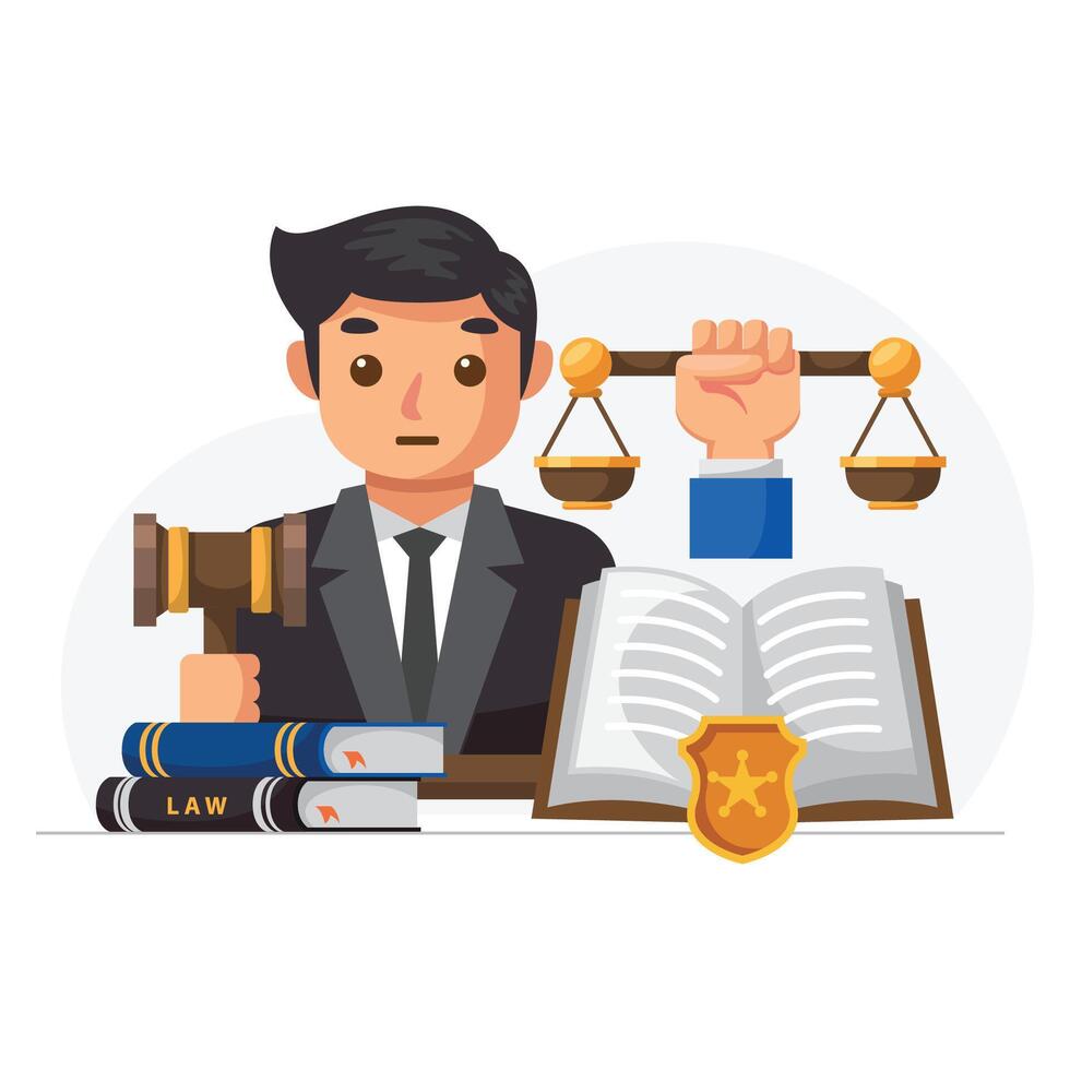 Lawyer illustration design. Vector design
