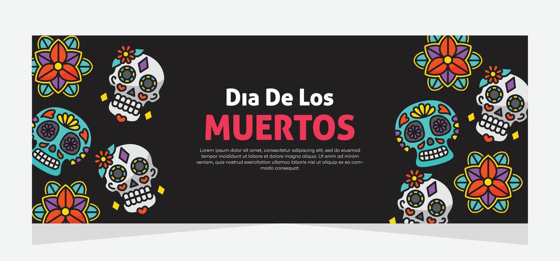 Banner template design about day of the dead vector