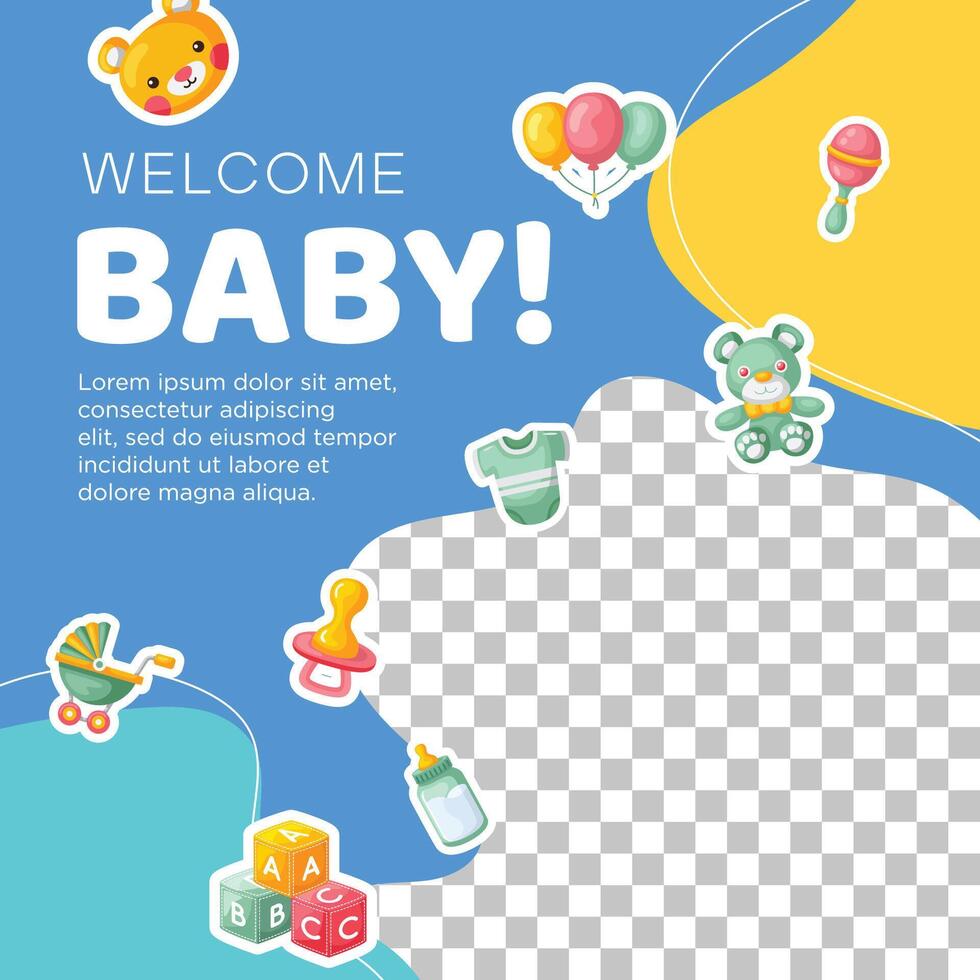 Hand drawn baby kid background design vector
