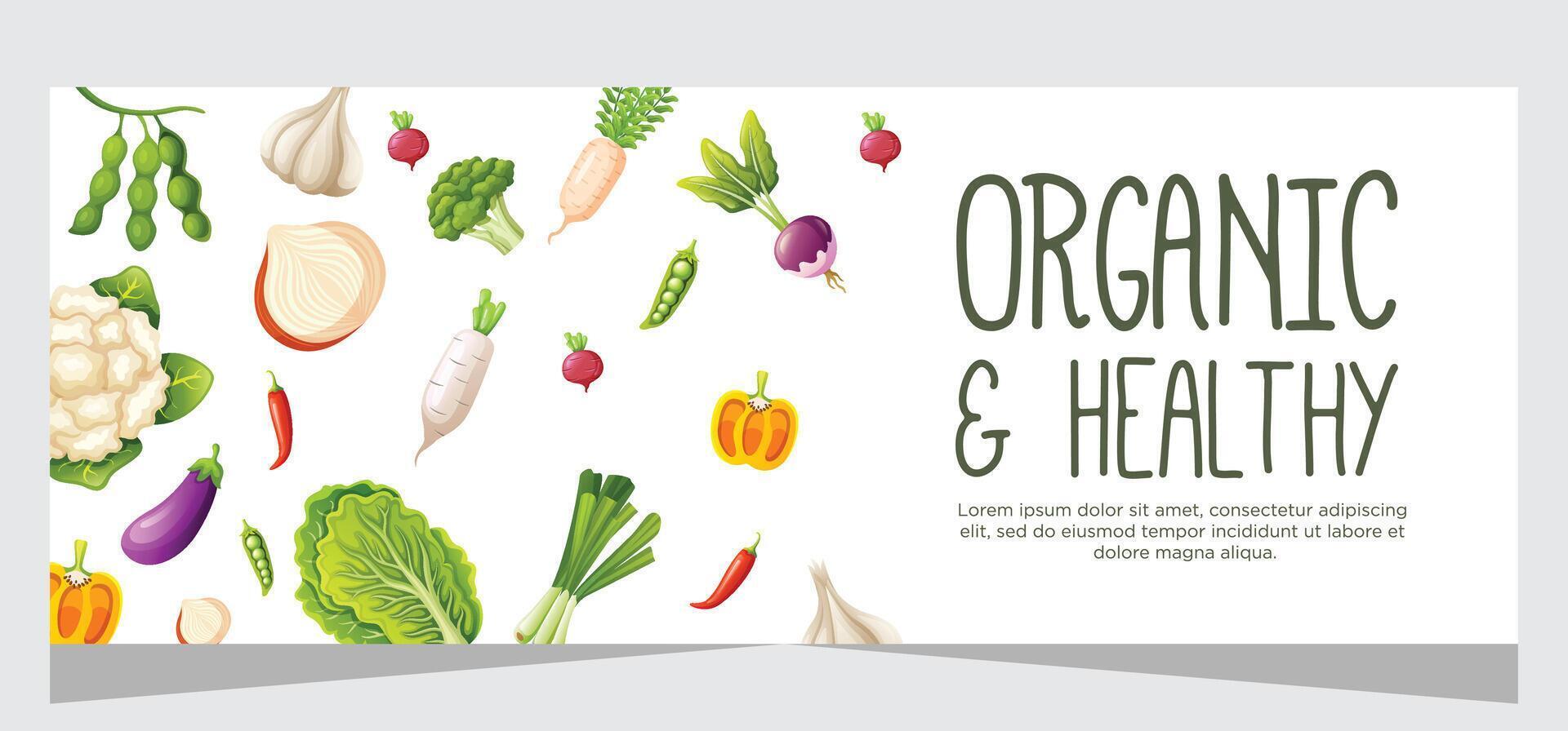 Vegetarian food banner template design vector