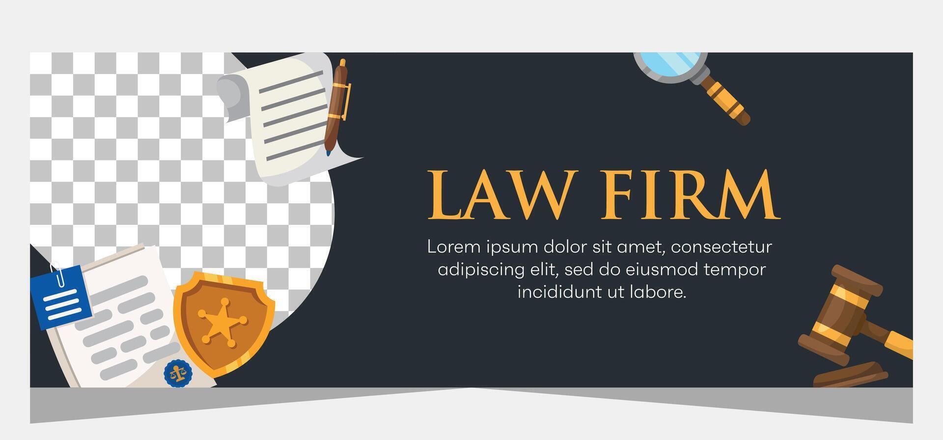 Law and justice template banner design. Premium banner template vector