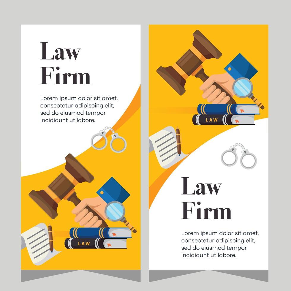 Law firm vertical banner design. Premium banner template vector