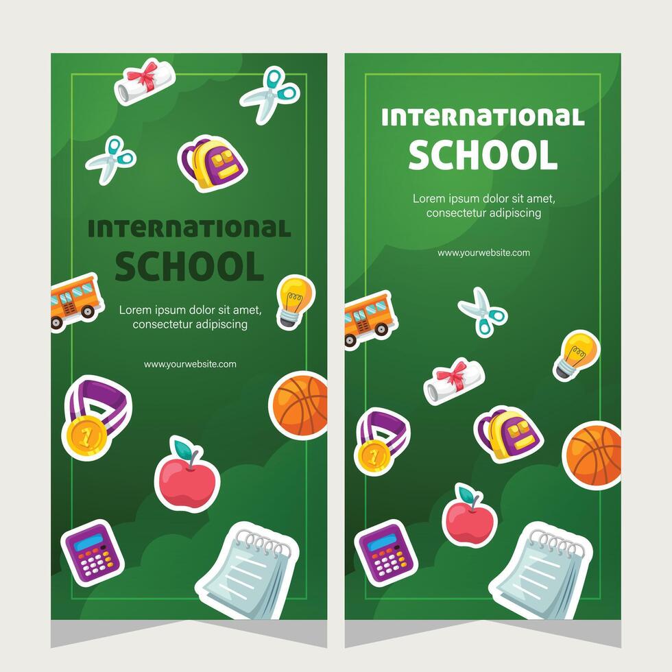 Education social media stories design template vector