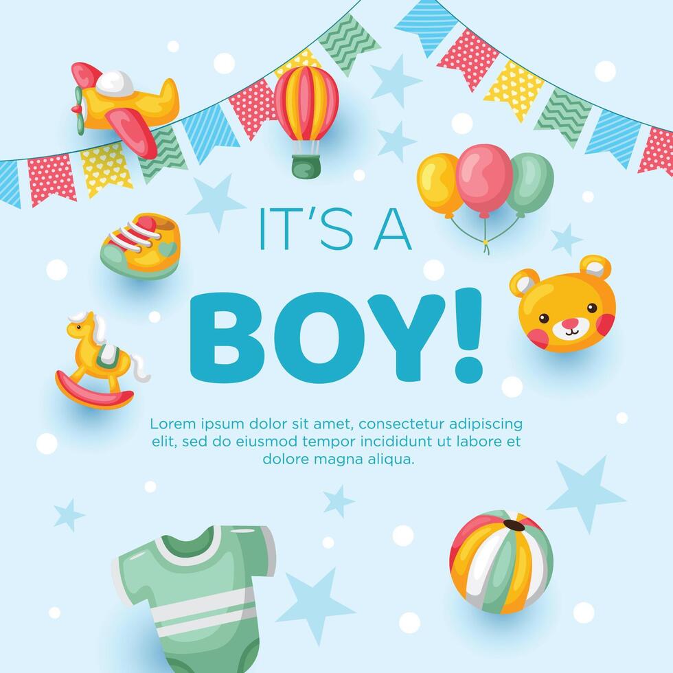 Hand drawn baby announcement background design vector