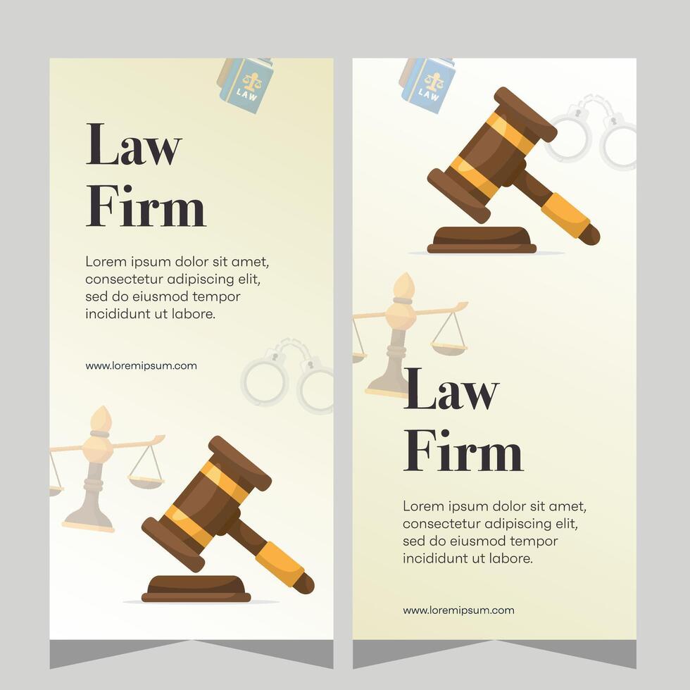Vertical law firm banner design. Premium banner template vector