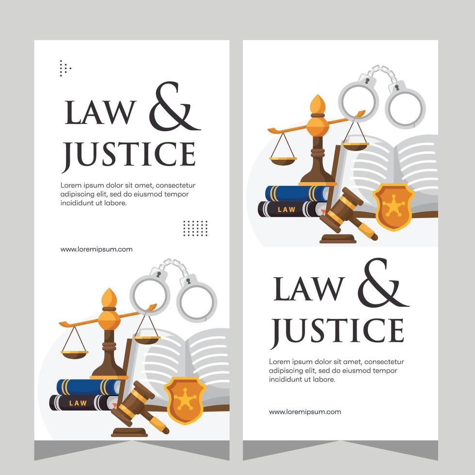 Vertical law firm banner design. Premium banner template vector