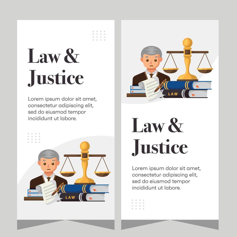 Vertical law firm banner design. Premium banner template vector