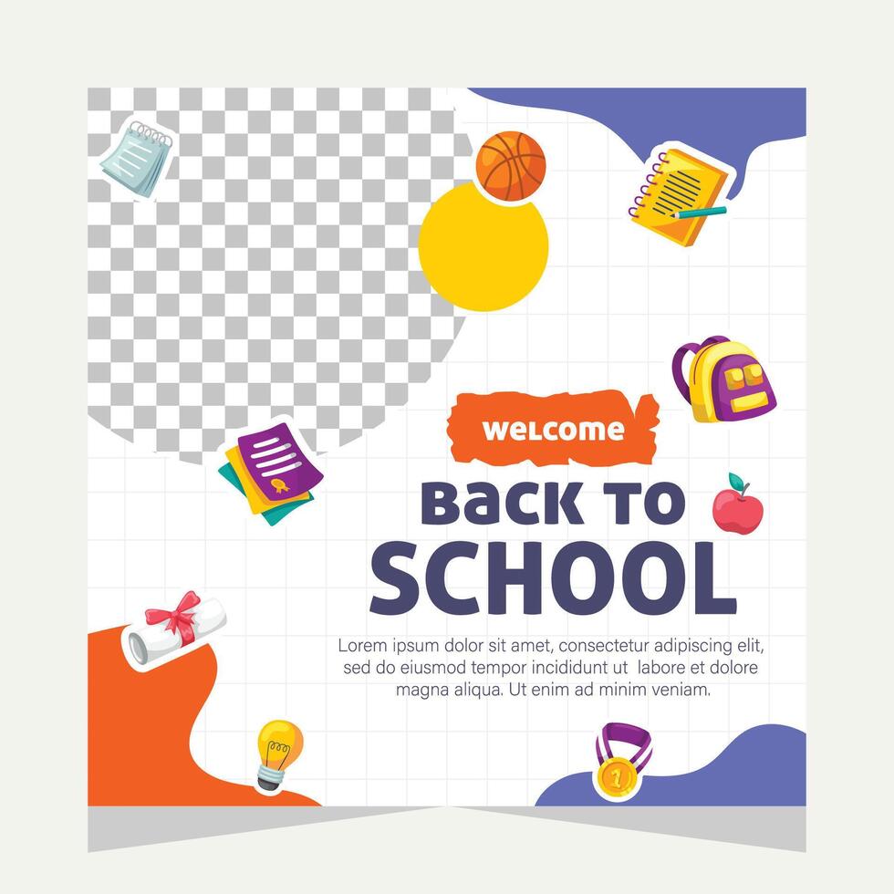 Template social media post about education vector