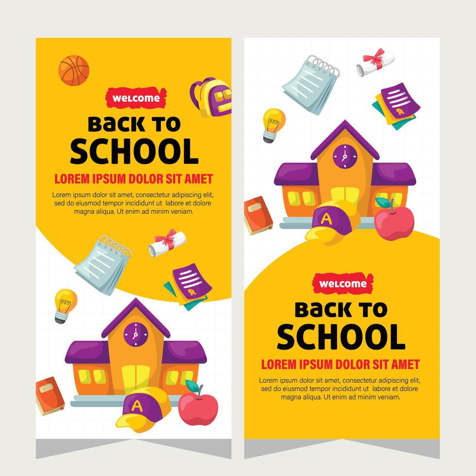 Education social media stories design template vector