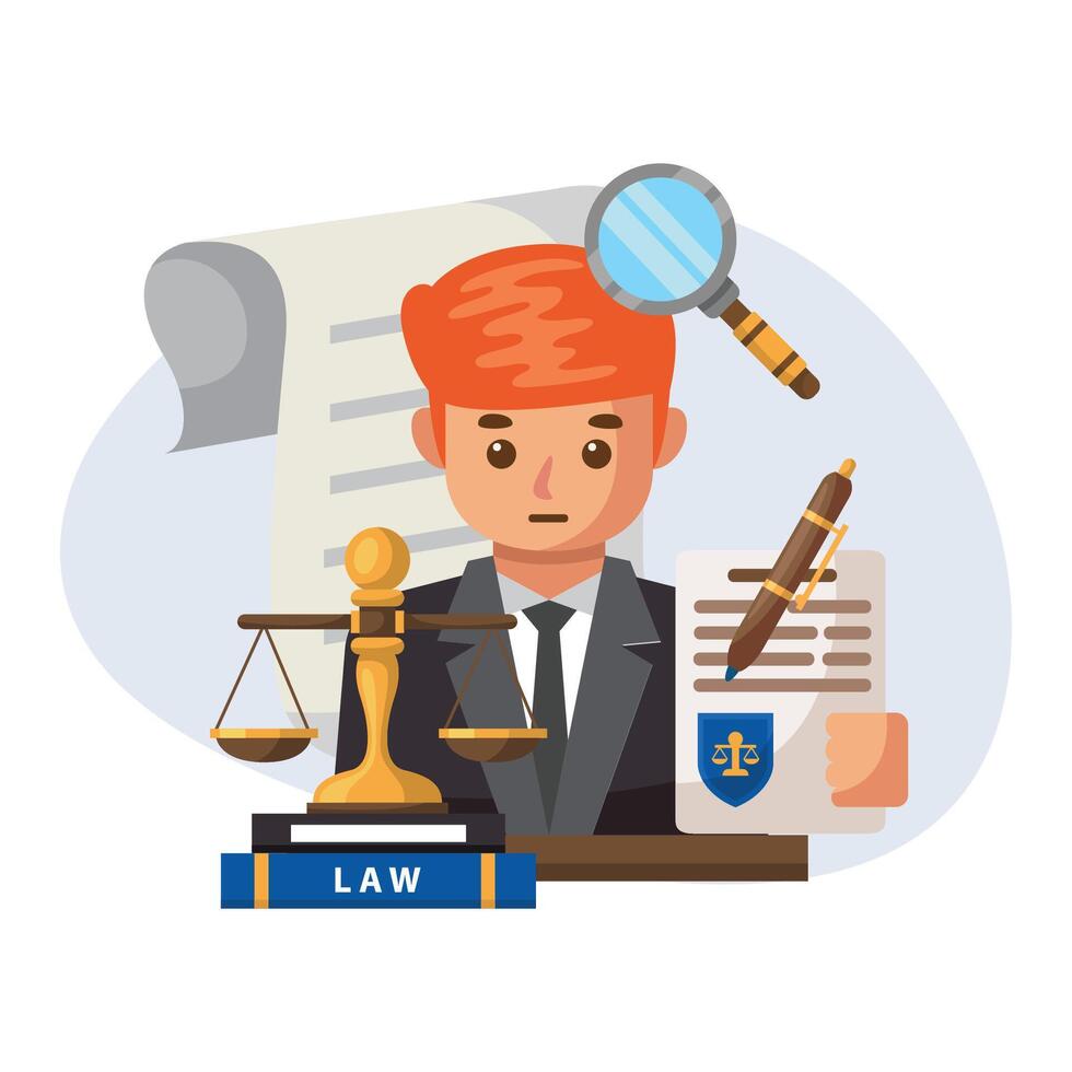 Lawyer illustration design for law firm vector