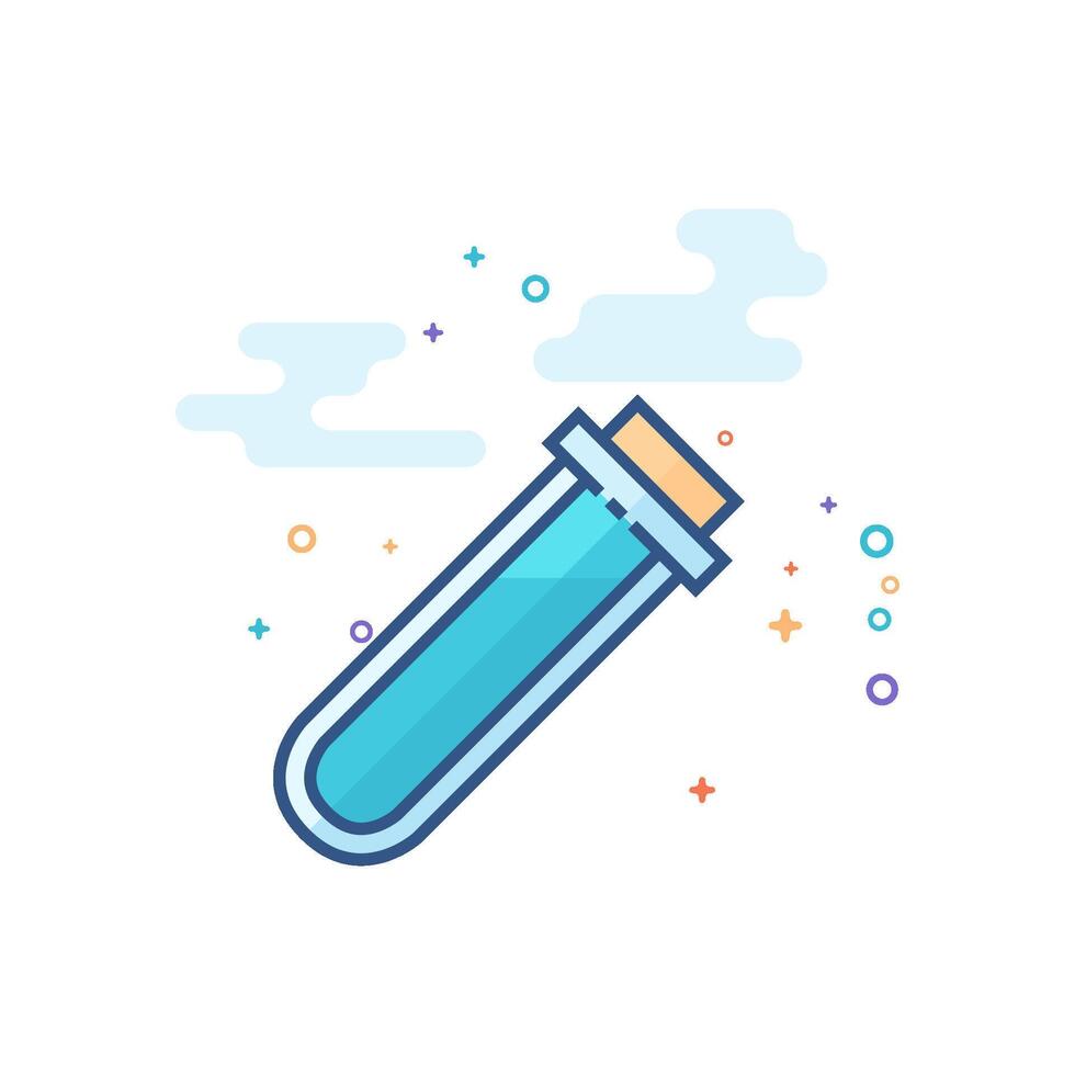 Test tube icon flat color style vector illustration