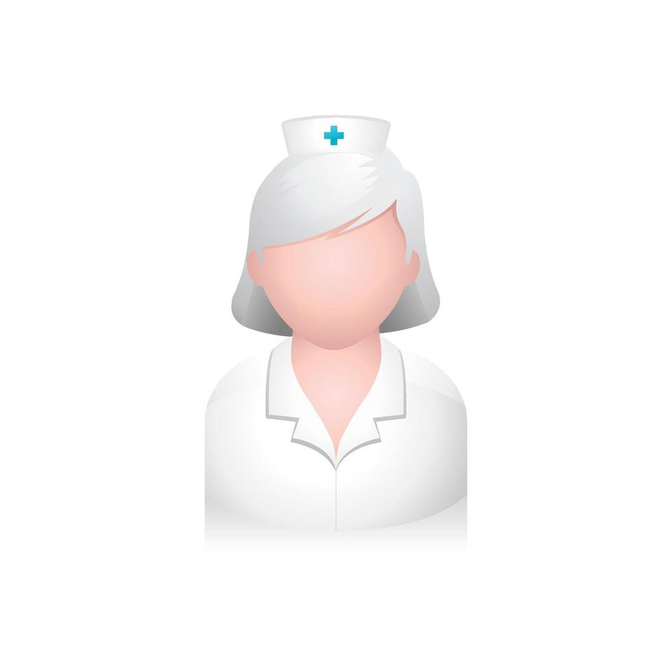 Nurse avatar icon in colors. vector