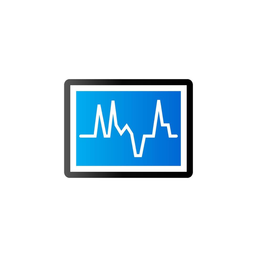 corazón Velocidad monitor icono en dúo tono color. médico salud cuidado digital vector