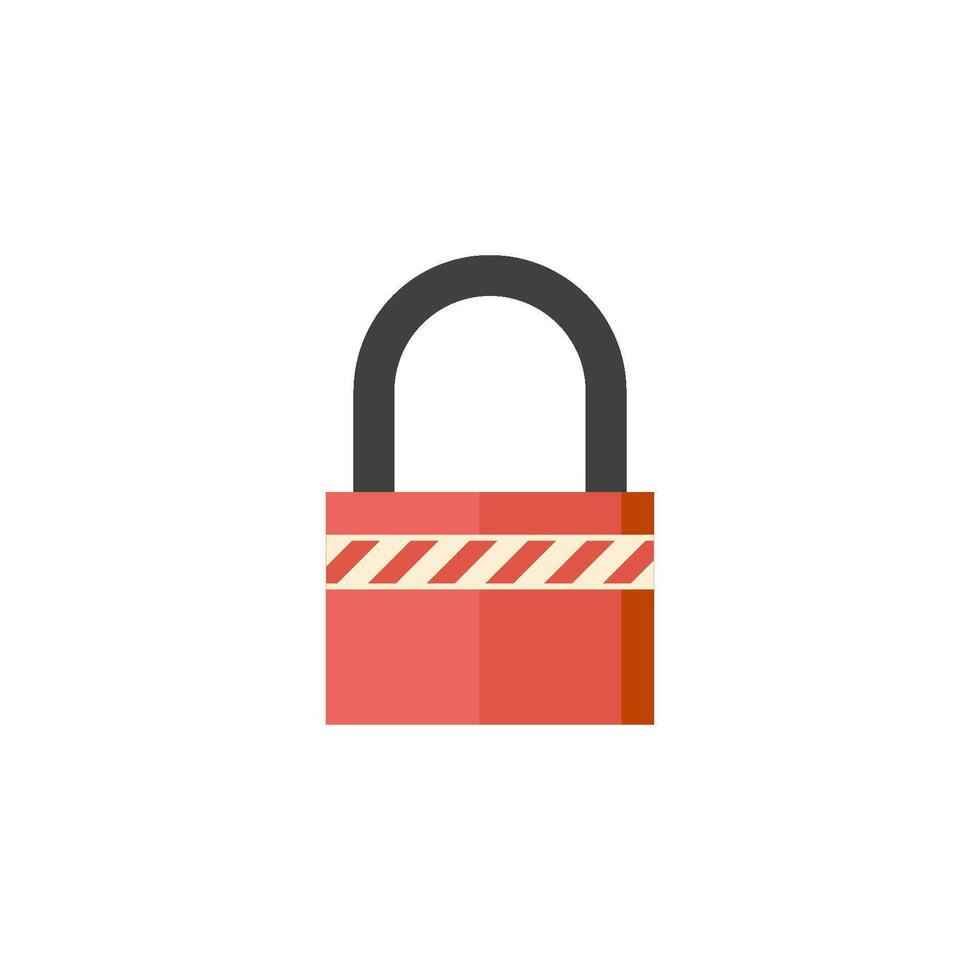 Padlock icon in flat color style. Safety, protection, guard vector