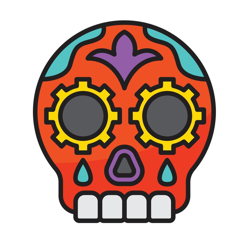 cráneo icono con concepto día de muerte. vector diseño