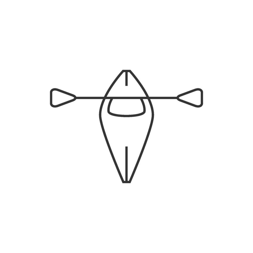 Canoe icon in thin outline style vector