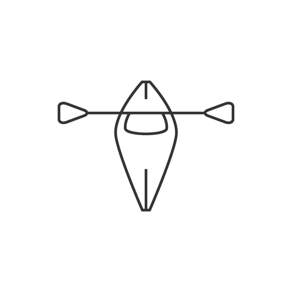 Canoe icon in thin outline style vector