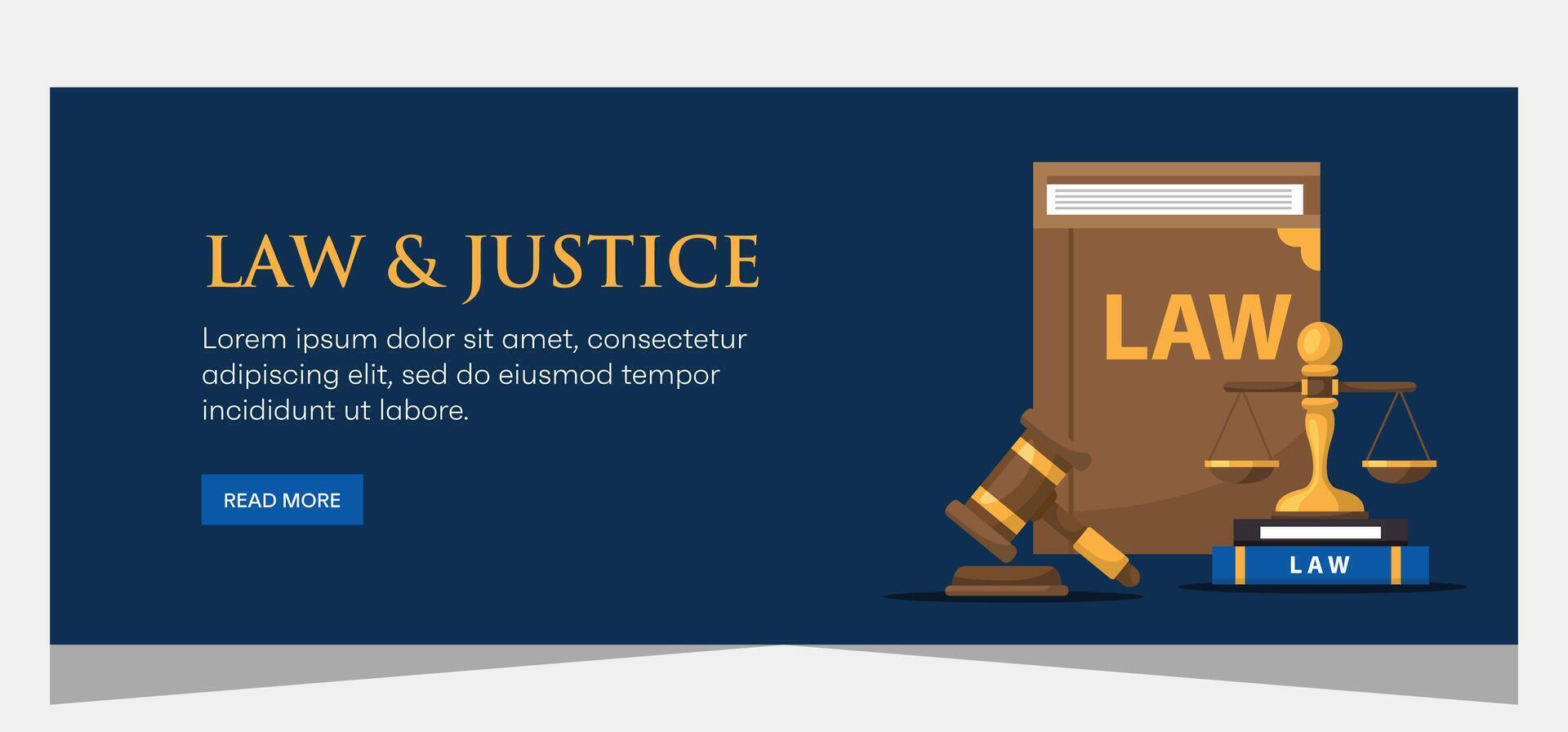 Law and justice template banner design. Premium banner template vector