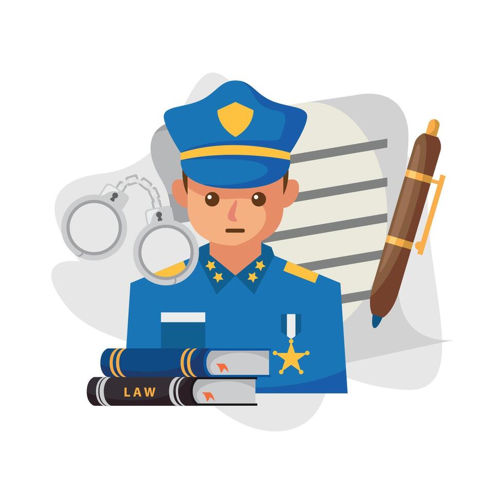 policía ilustración diseño para ley firma vector