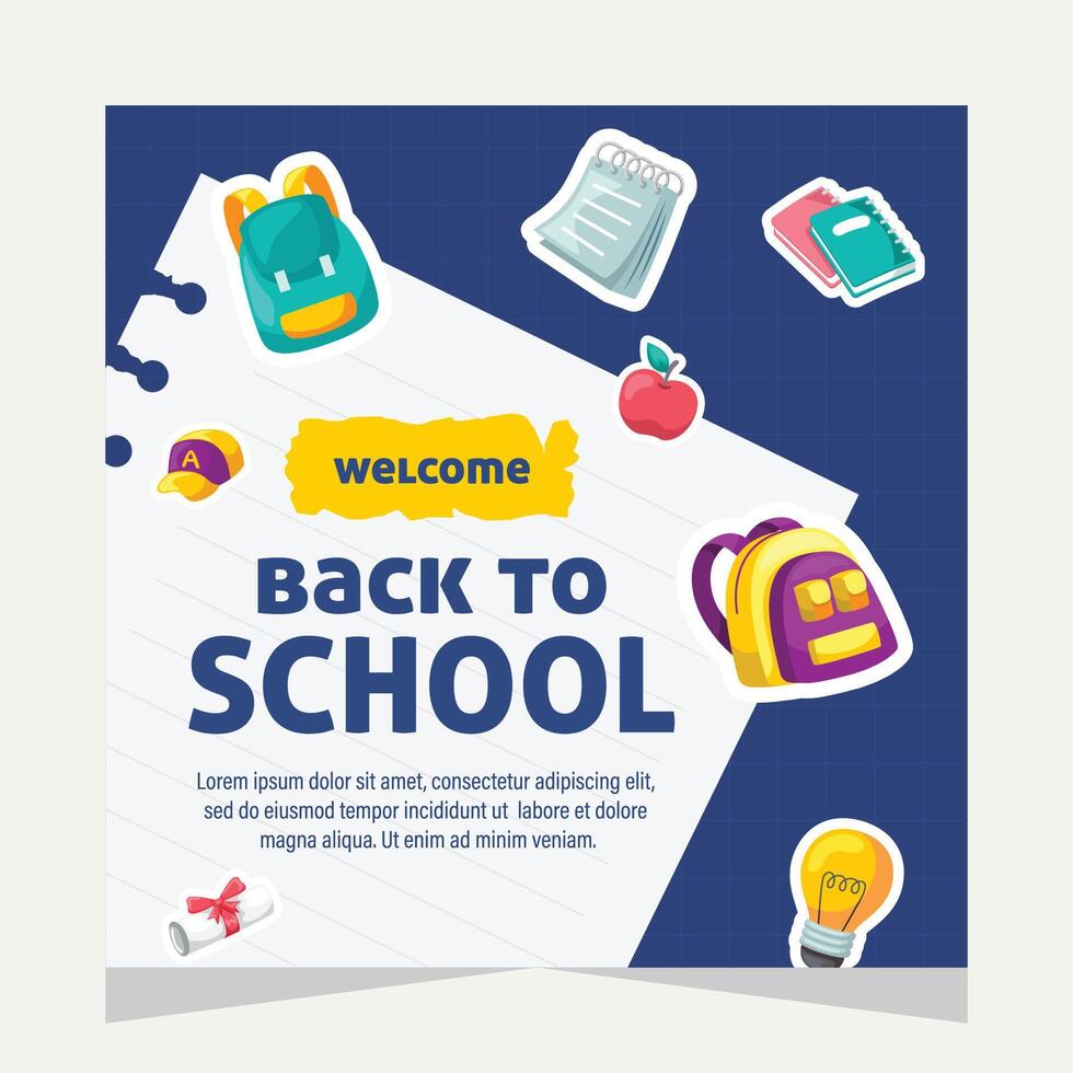 Social media post template design about education vector