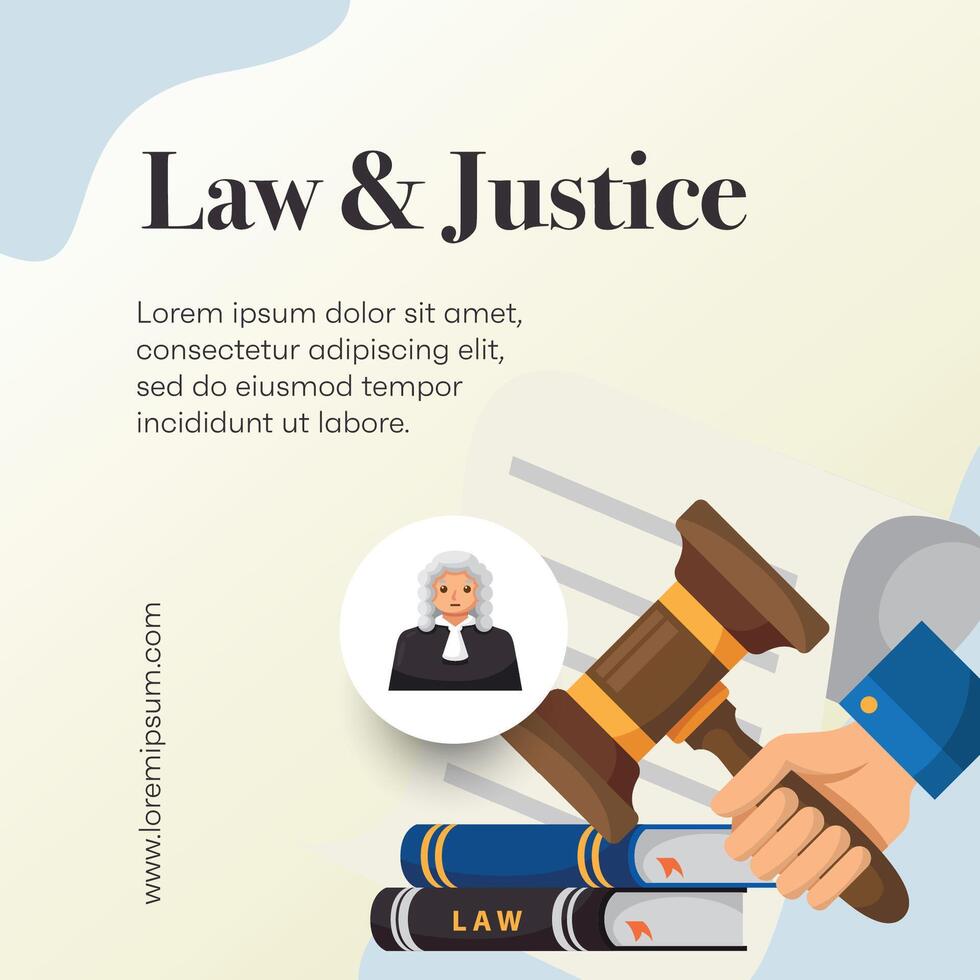 Modern law firm social media post template vector